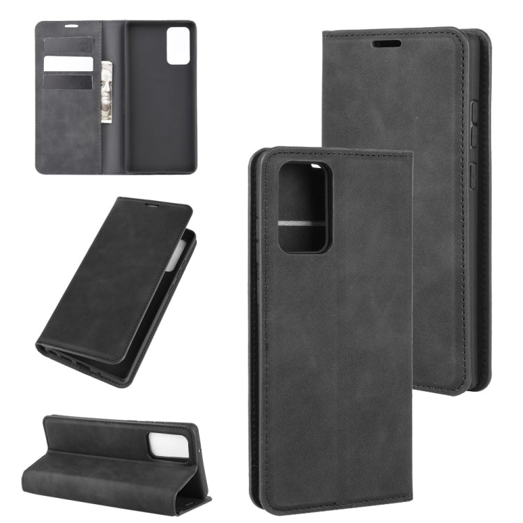 For Samsung Galaxy Note20 Retro-skin Business Magnetic Suction Leather Case with Holder & Card Slots & Wallet