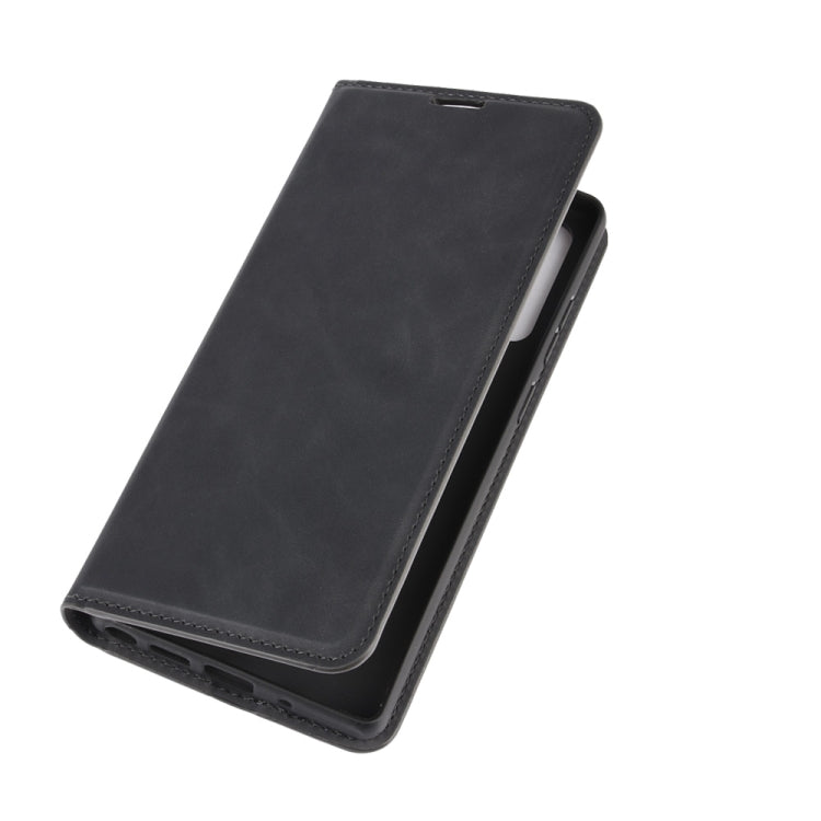 For Samsung Galaxy Note20 Retro-skin Business Magnetic Suction Leather Case with Holder & Card Slots & Wallet