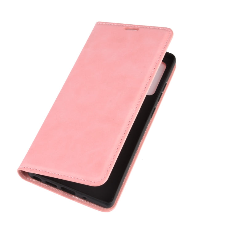 For Samsung Galaxy Note20 Retro-skin Business Magnetic Suction Leather Case with Holder & Card Slots & Wallet