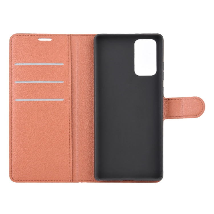 For Samsung Galaxy Note20 Litchi Texture Horizontal Flip Protective Case with Holder & Card Slots & Wallet