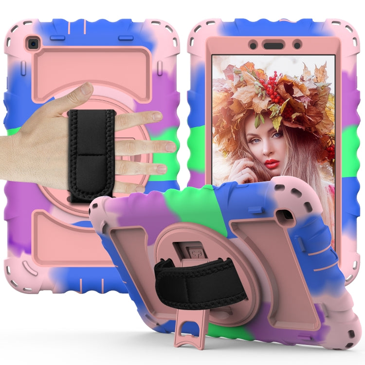 For Samsung Galaxy Tab A 8.0  2019 T290 / T295 360 Degree Rotation PC + Silicone Shockproof Combination Case with Holder & Hand Grip Strap & Neck Strap