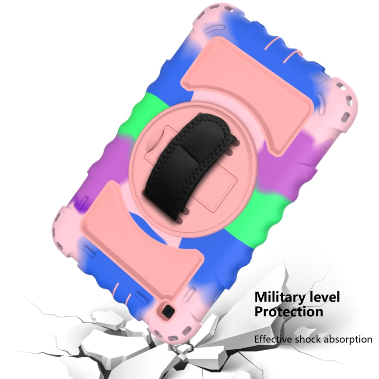 For Samsung Galaxy Tab A 8.0  2019 T290 / T295 360 Degree Rotation PC + Silicone Shockproof Combination Case with Holder & Hand Grip Strap & Neck Strap
