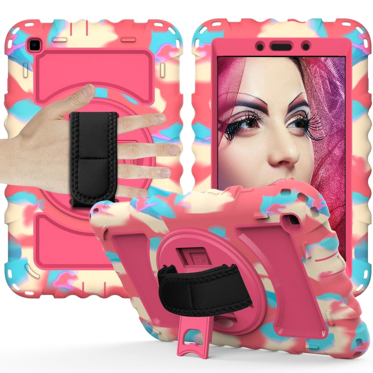 For Samsung Galaxy Tab A 8.0  2019 T290 / T295 360 Degree Rotation PC + Silicone Shockproof Combination Case with Holder & Hand Grip Strap & Neck Strap