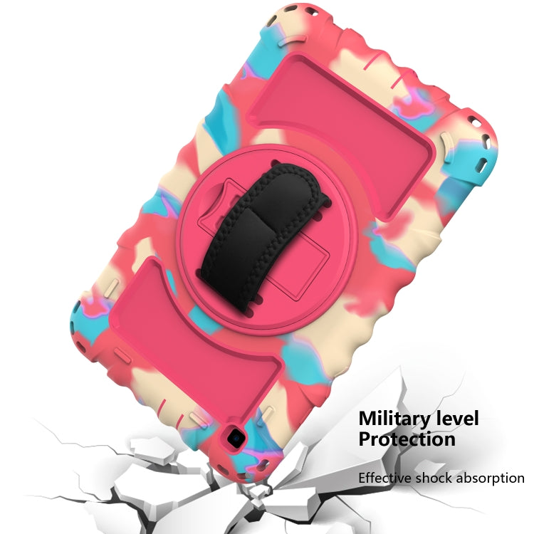 For Samsung Galaxy Tab A 8.0  2019 T290 / T295 360 Degree Rotation PC + Silicone Shockproof Combination Case with Holder & Hand Grip Strap & Neck Strap
