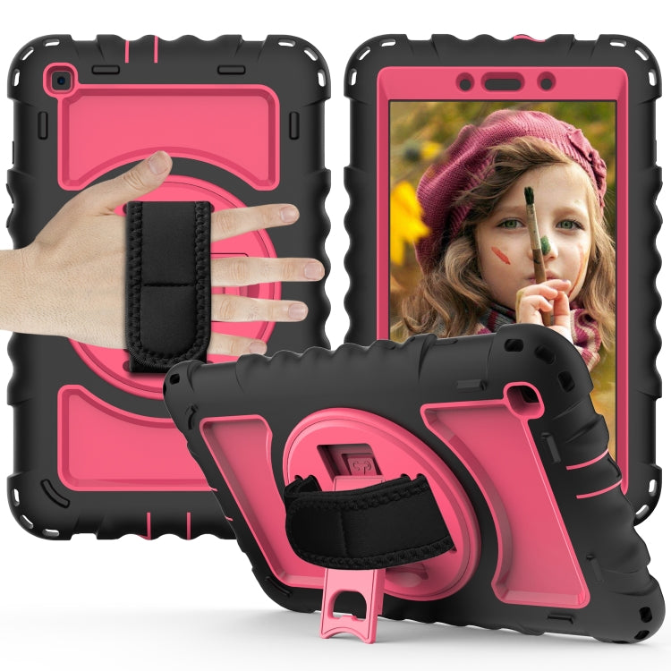 For Samsung Galaxy Tab A 8.0  2019 T290 / T295 360 Degree Rotation PC + Silicone Shockproof Combination Case with Holder & Hand Grip Strap & Neck Strap