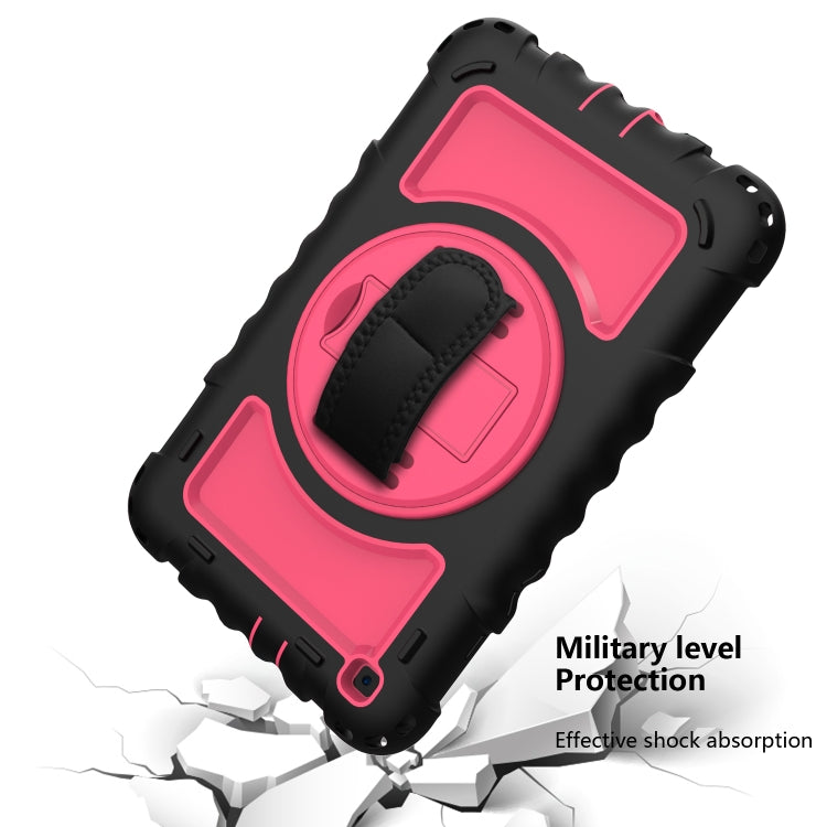 For Samsung Galaxy Tab A 8.0  2019 T290 / T295 360 Degree Rotation PC + Silicone Shockproof Combination Case with Holder & Hand Grip Strap & Neck Strap