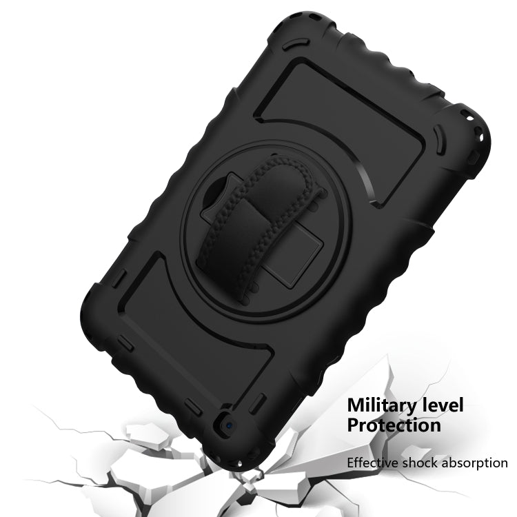 For Samsung Galaxy Tab A 8.0  2019 T290 / T295 360 Degree Rotation PC + Silicone Shockproof Combination Case with Holder & Hand Grip Strap & Neck Strap