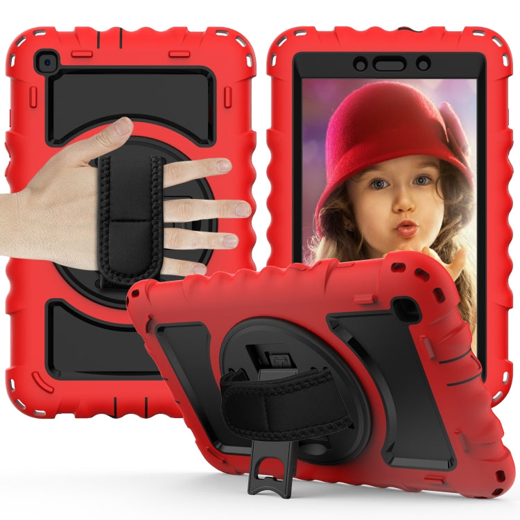 For Samsung Galaxy Tab A 8.0  2019 T290 / T295 360 Degree Rotation PC + Silicone Shockproof Combination Case with Holder & Hand Grip Strap & Neck Strap