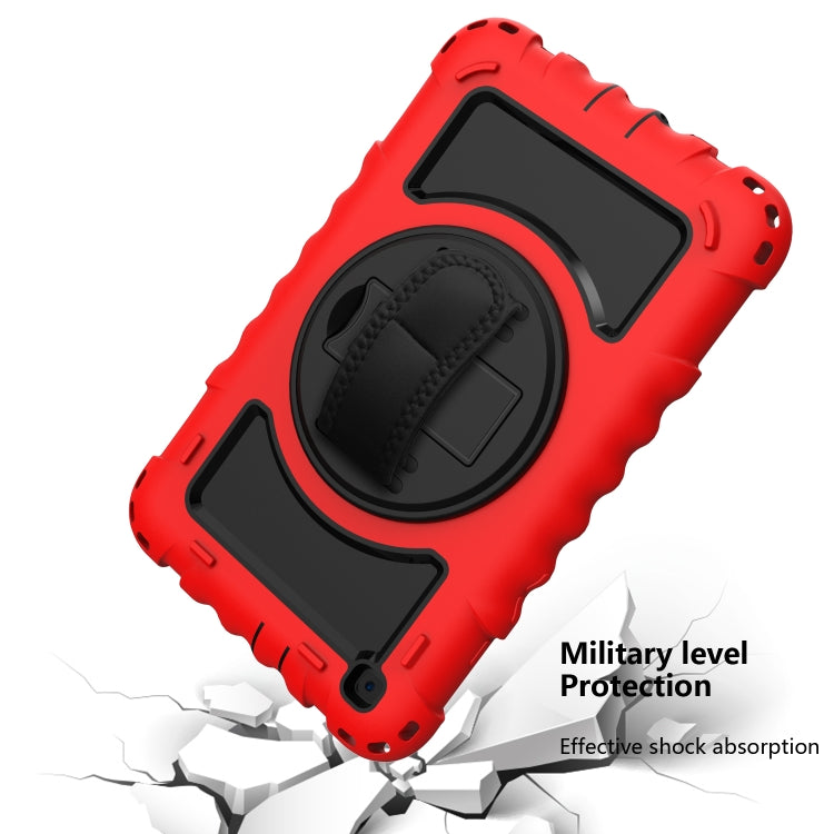For Samsung Galaxy Tab A 8.0  2019 T290 / T295 360 Degree Rotation PC + Silicone Shockproof Combination Case with Holder & Hand Grip Strap & Neck Strap
