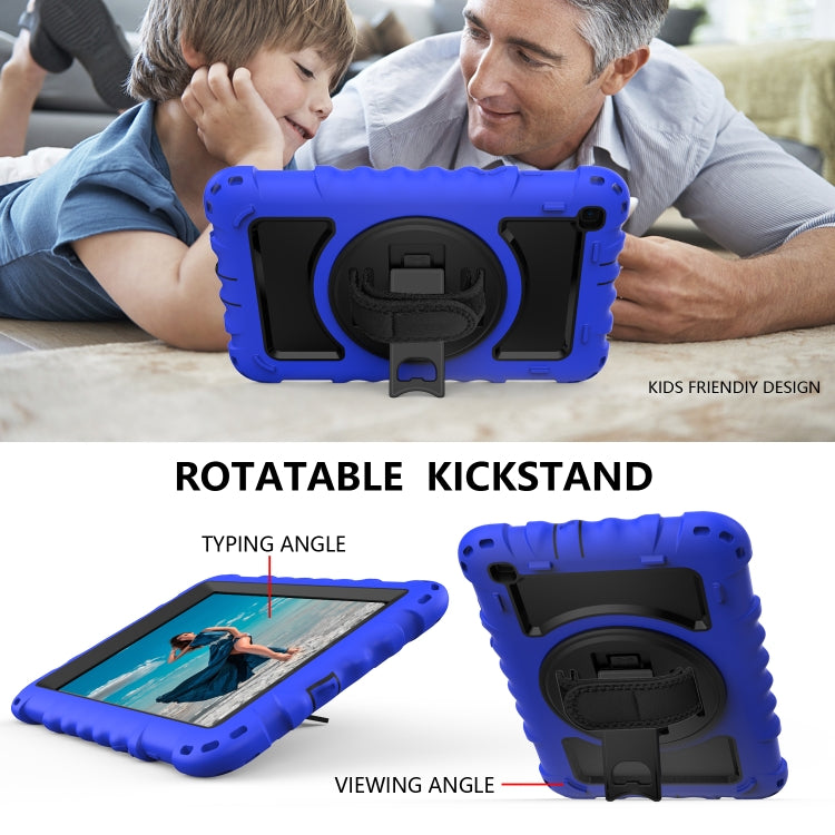 For Samsung Galaxy Tab A 8.0  2019 T290 / T295 360 Degree Rotation PC + Silicone Shockproof Combination Case with Holder & Hand Grip Strap & Neck Strap