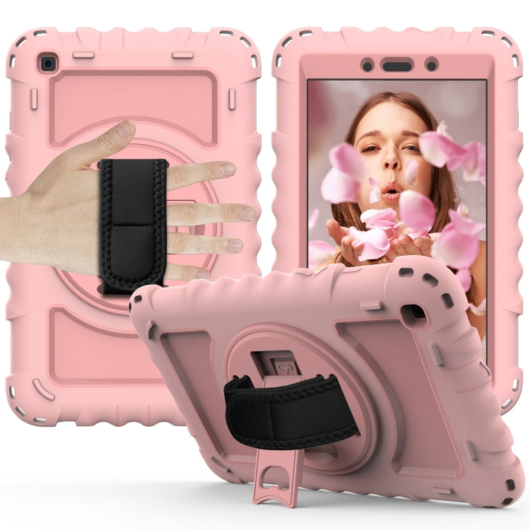 For Samsung Galaxy Tab A 8.0  2019 T290 / T295 360 Degree Rotation PC + Silicone Shockproof Combination Case with Holder & Hand Grip Strap & Neck Strap