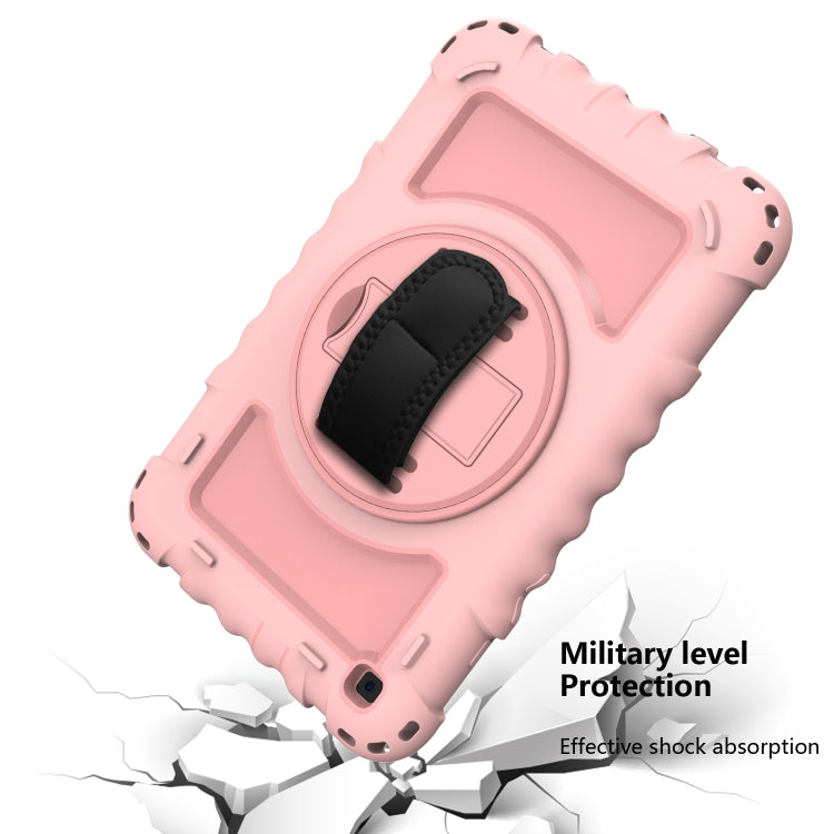 For Samsung Galaxy Tab A 8.0  2019 T290 / T295 360 Degree Rotation PC + Silicone Shockproof Combination Case with Holder & Hand Grip Strap & Neck Strap