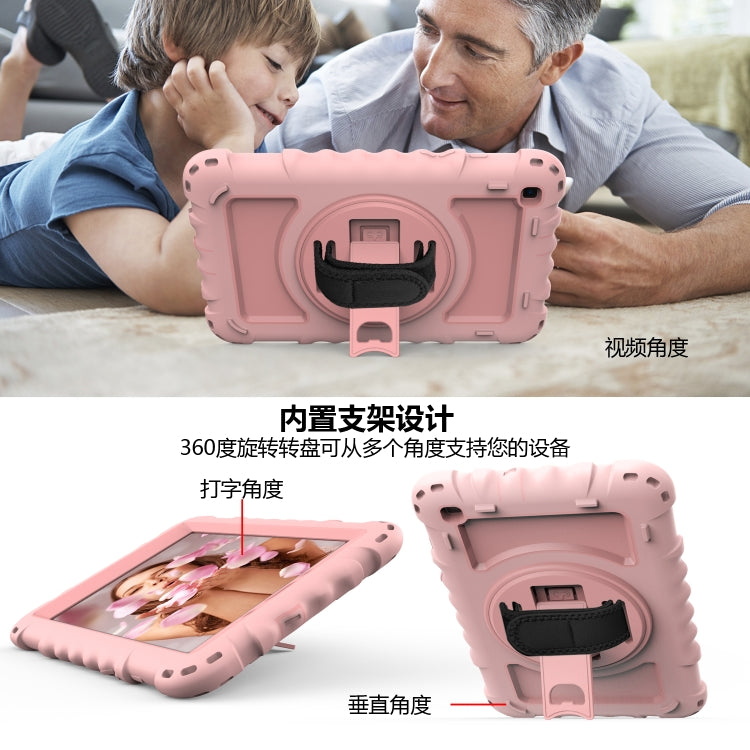 For Samsung Galaxy Tab A 8.0  2019 T290 / T295 360 Degree Rotation PC + Silicone Shockproof Combination Case with Holder & Hand Grip Strap & Neck Strap