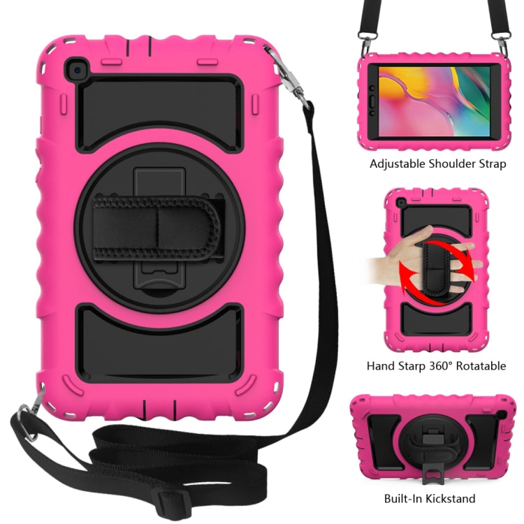 For Samsung Galaxy Tab A 8.0  2019 T290 / T295 360 Degree Rotation PC + Silicone Shockproof Combination Case with Holder & Hand Grip Strap & Neck Strap