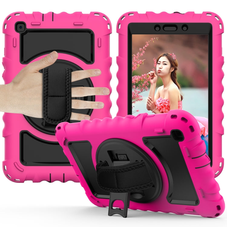For Samsung Galaxy Tab A 8.0  2019 T290 / T295 360 Degree Rotation PC + Silicone Shockproof Combination Case with Holder & Hand Grip Strap & Neck Strap