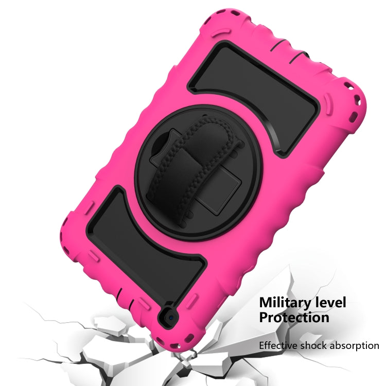 For Samsung Galaxy Tab A 8.0  2019 T290 / T295 360 Degree Rotation PC + Silicone Shockproof Combination Case with Holder & Hand Grip Strap & Neck Strap