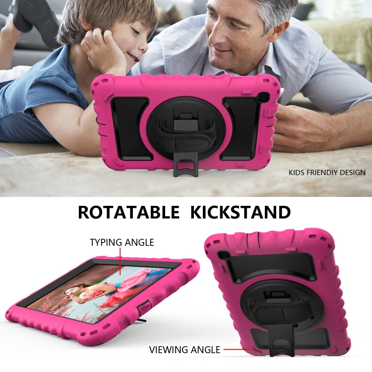For Samsung Galaxy Tab A 8.0  2019 T290 / T295 360 Degree Rotation PC + Silicone Shockproof Combination Case with Holder & Hand Grip Strap & Neck Strap