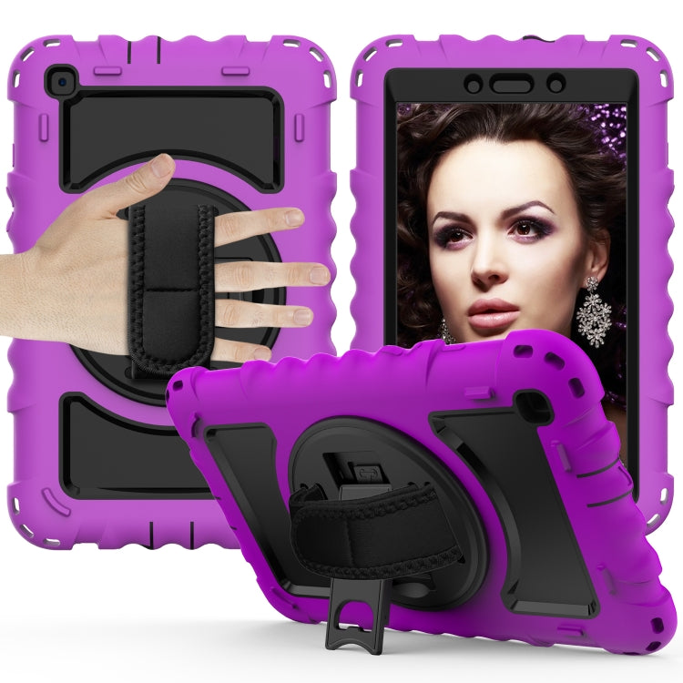 For Samsung Galaxy Tab A 8.0  2019 T290 / T295 360 Degree Rotation PC + Silicone Shockproof Combination Case with Holder & Hand Grip Strap & Neck Strap