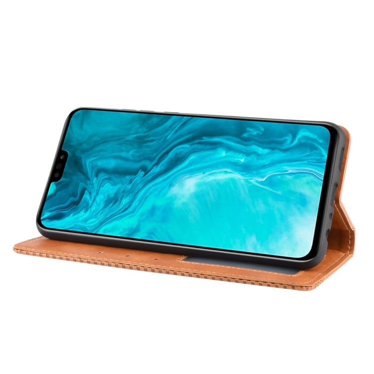 For Huawei Honor 9X Lite Magnetic Buckle Retro Crazy Horse Texture Horizontal Flip Leather Case  , with Holder & Card Slots & Photo Frame