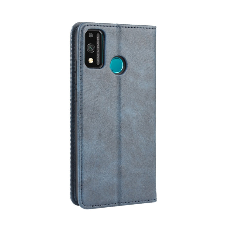 For Huawei Honor 9X Lite Magnetic Buckle Retro Crazy Horse Texture Horizontal Flip Leather Case  , with Holder & Card Slots & Photo Frame