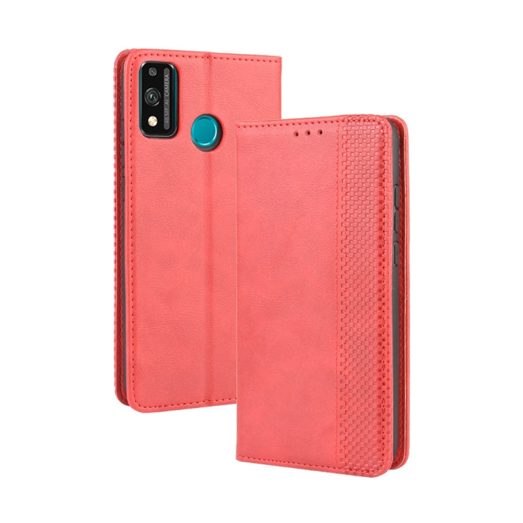 For Huawei Honor 9X Lite Magnetic Buckle Retro Crazy Horse Texture Horizontal Flip Leather Case  , with Holder & Card Slots & Photo Frame