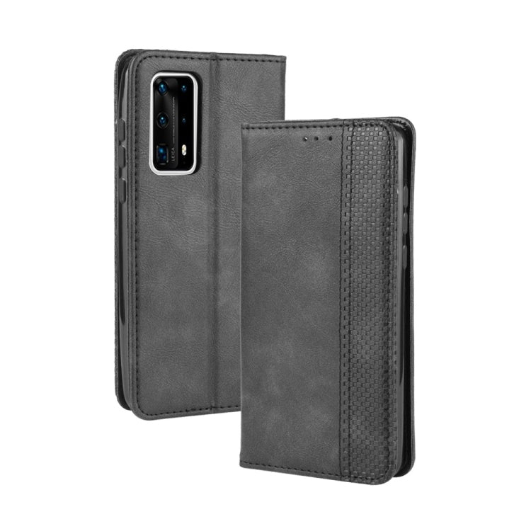For Huawei P40 Pro+/P40 Pro Plus Magnetic Buckle Retro Crazy Horse Texture Horizontal Flip Leather Case  , with Holder & Card Slots & Photo Frame