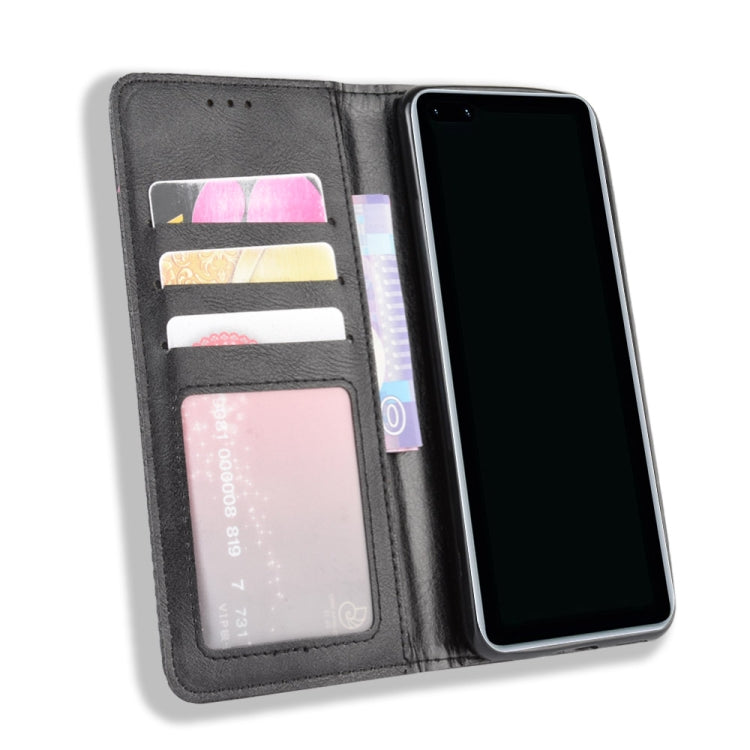 For Huawei P40 Pro+/P40 Pro Plus Magnetic Buckle Retro Crazy Horse Texture Horizontal Flip Leather Case  , with Holder & Card Slots & Photo Frame