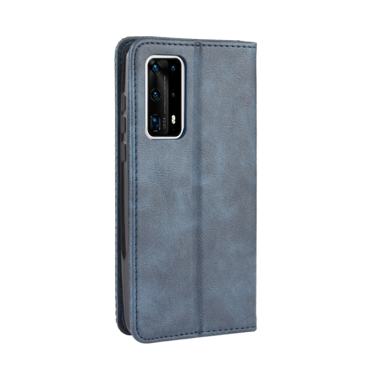 For Huawei P40 Pro+/P40 Pro Plus Magnetic Buckle Retro Crazy Horse Texture Horizontal Flip Leather Case  , with Holder & Card Slots & Photo Frame