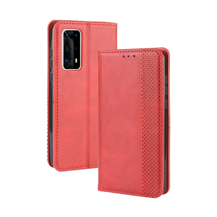 For Huawei P40 Pro+/P40 Pro Plus Magnetic Buckle Retro Crazy Horse Texture Horizontal Flip Leather Case  , with Holder & Card Slots & Photo Frame