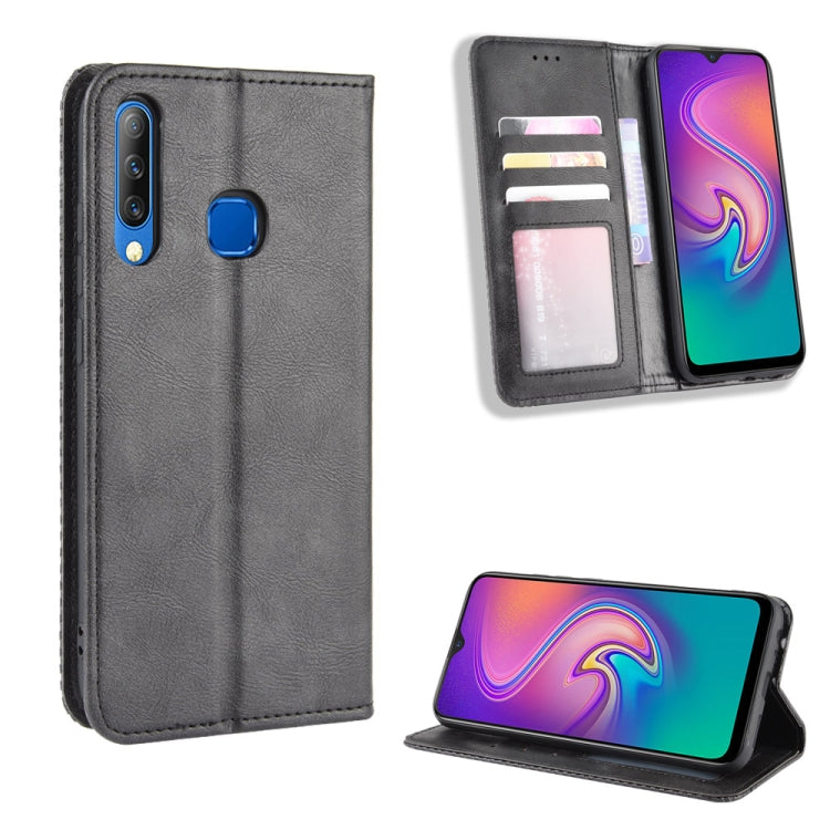For Infinix Smart 3 Plus / X627 Magnetic Buckle Retro Crazy Horse Texture Horizontal Flip Leather Case  , with Holder & Card Slots & Photo Frame