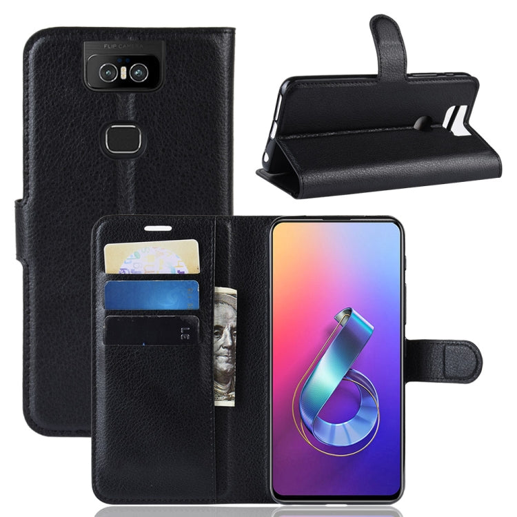 Litchi Texture Wallet Leather Stand Protective Case for Asus ZenFone 6 ZS630KL