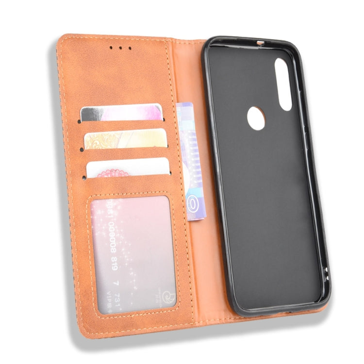 For Motorola Moto E (2020) Magnetic Buckle Retro Crazy Horse Texture Horizontal Flip Leather Case  , with Holder & Card Slots & Photo Frame