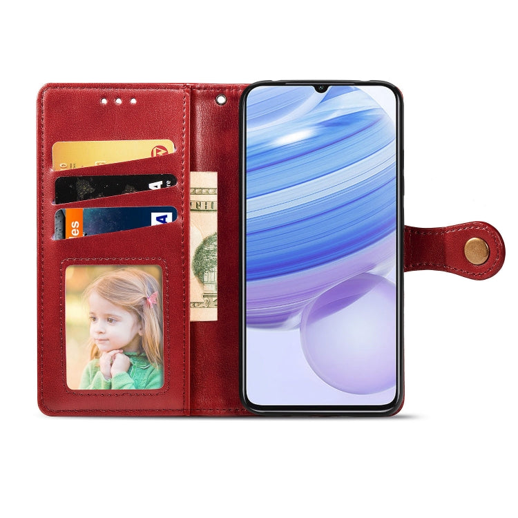 For Xiaomi Redmi 10X Pro 5G/10X 5G Retro Solid Color Leather Buckle Phone Case with Lanyard & Photo Frame & Card Slot & Wallet & Stand Function