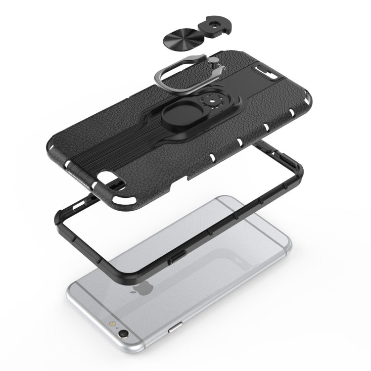 For iPhone 6 & 6s Shockproof PC + TPU Case with Ring Holder