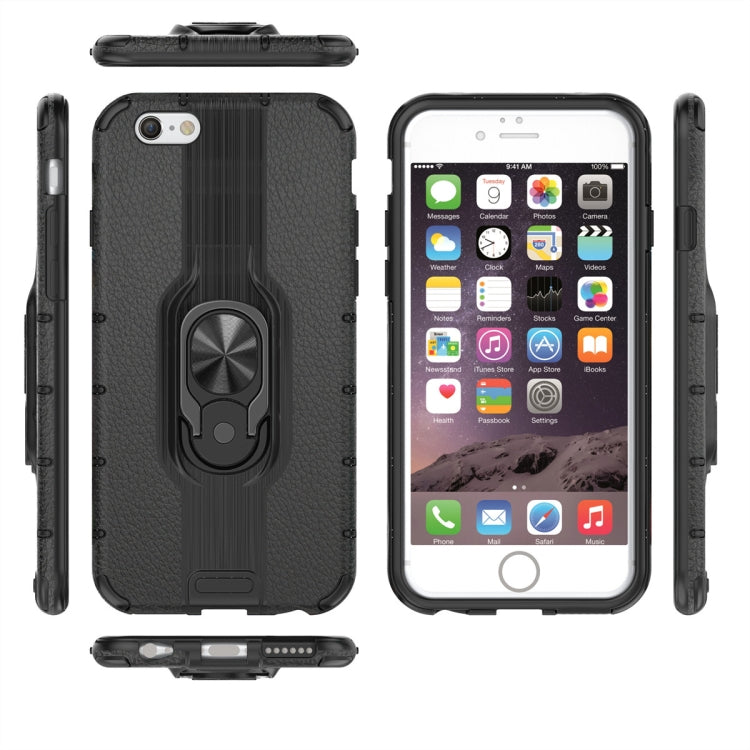 For iPhone 6 & 6s Shockproof PC + TPU Case with Ring Holder