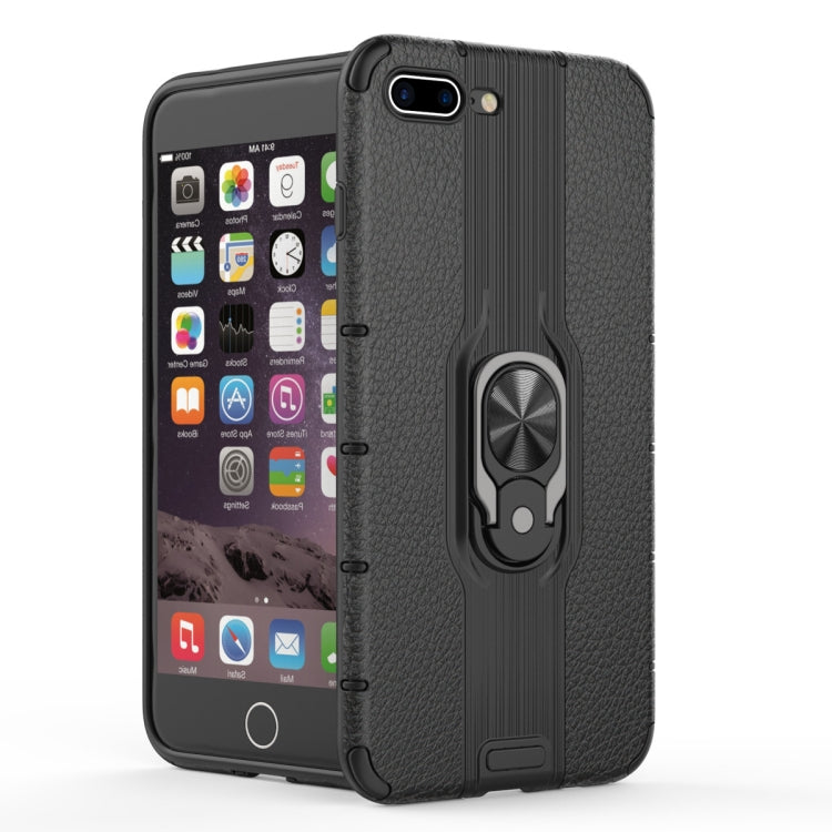 For iPhone 8 Plus / 7 Plus Shockproof PC + TPU Case with Ring Holder