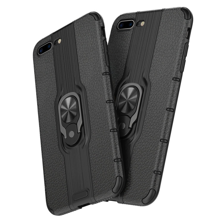 For iPhone 8 Plus / 7 Plus Shockproof PC + TPU Case with Ring Holder