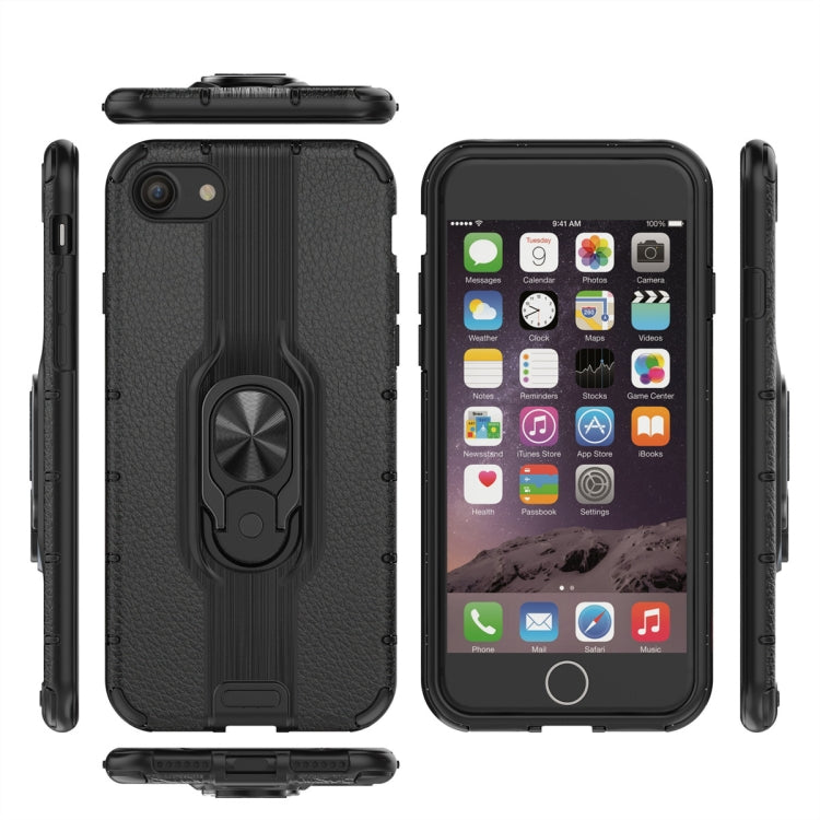 For iPhone SE 2022 / SE 2020 / 8 / 7 Shockproof PC + TPU Case with Ring Holder