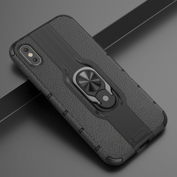 For iPhone X / XS Shockproof PC + TPU Case with Ring Holder