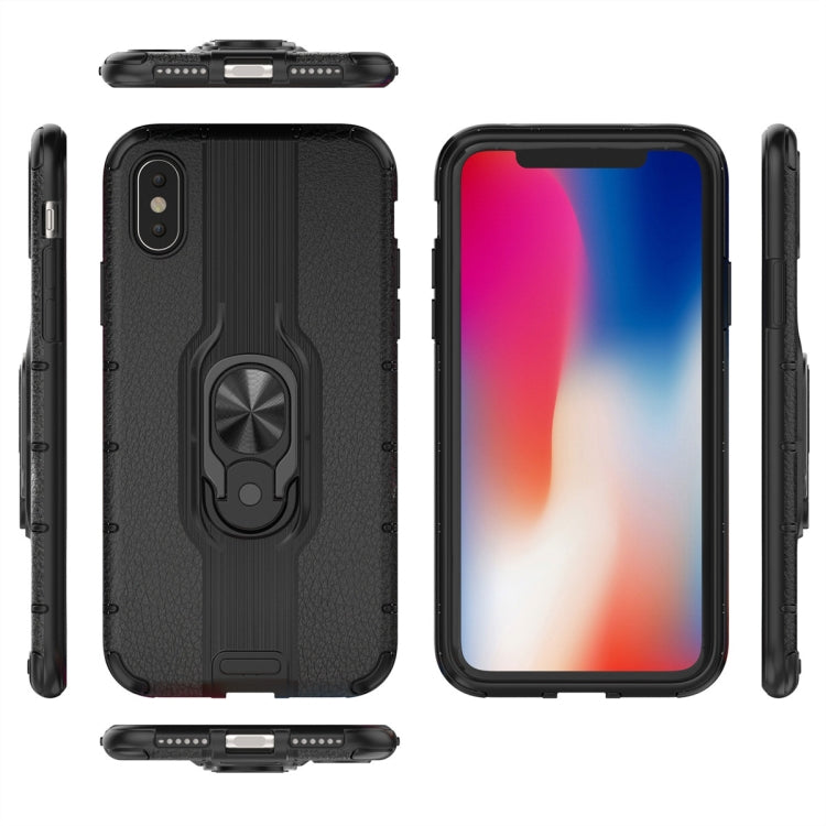 For iPhone X / XS Shockproof PC + TPU Case with Ring Holder