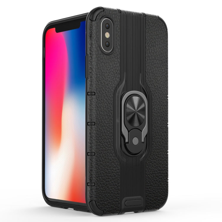 For iPhone X / XS Shockproof PC + TPU Case with Ring Holder