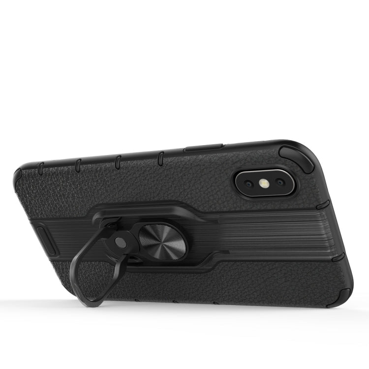 For iPhone X / XS Shockproof PC + TPU Case with Ring Holder