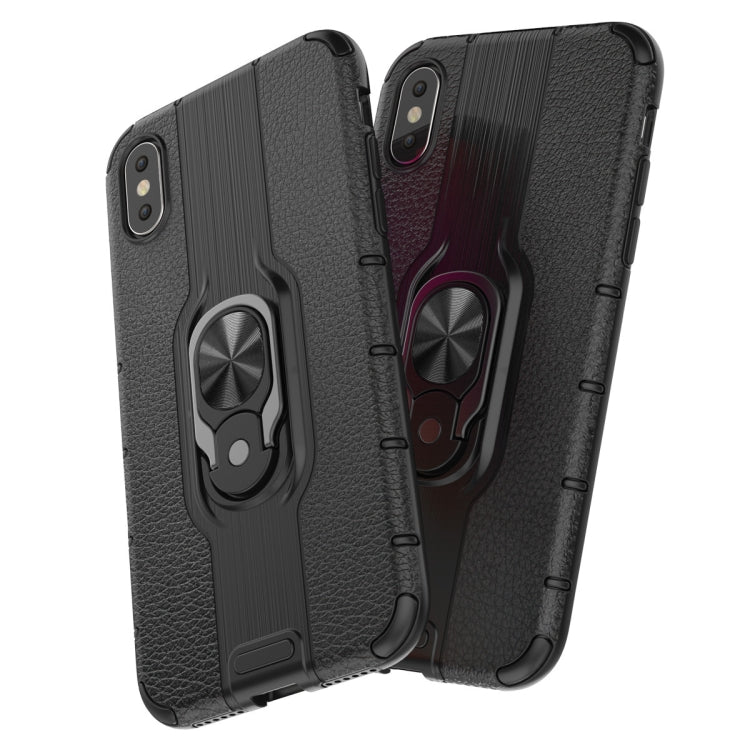 For iPhone X / XS Shockproof PC + TPU Case with Ring Holder