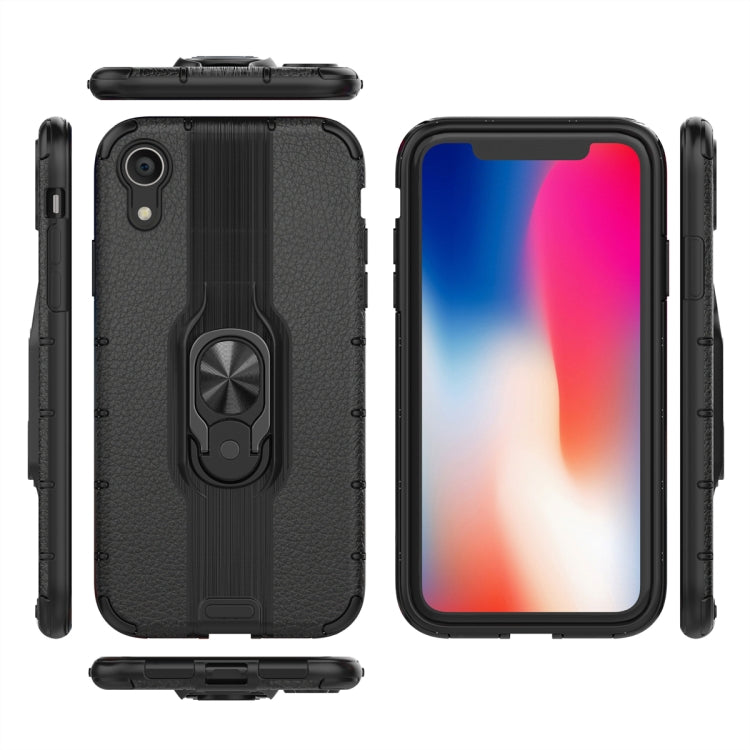 For iPhone XR Shockproof PC + TPU Case with Ring Holder