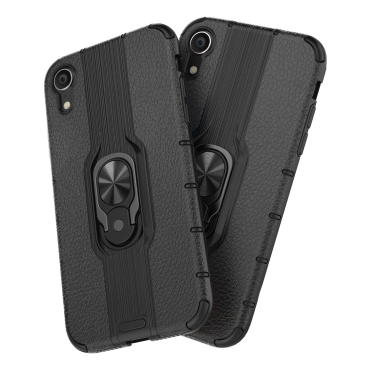 For iPhone XR Shockproof PC + TPU Case with Ring Holder