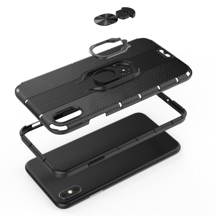 For iPhone Xs Max Shockproof PC + TPU Case with Ring Holder