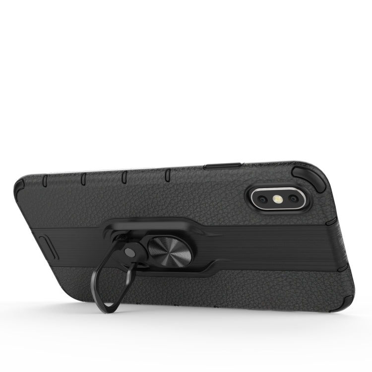 For iPhone Xs Max Shockproof PC + TPU Case with Ring Holder
