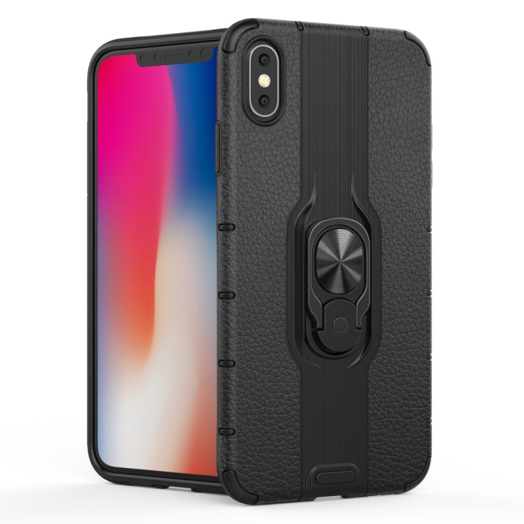 For iPhone Xs Max Shockproof PC + TPU Case with Ring Holder