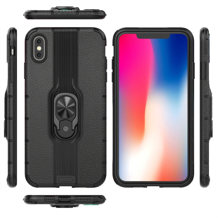 For iPhone Xs Max Shockproof PC + TPU Case with Ring Holder