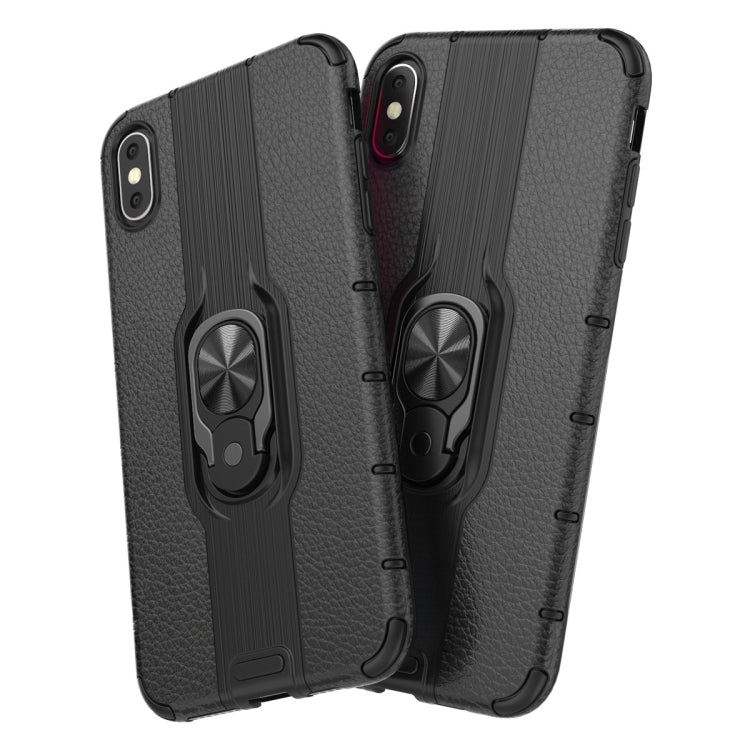 For iPhone Xs Max Shockproof PC + TPU Case with Ring Holder